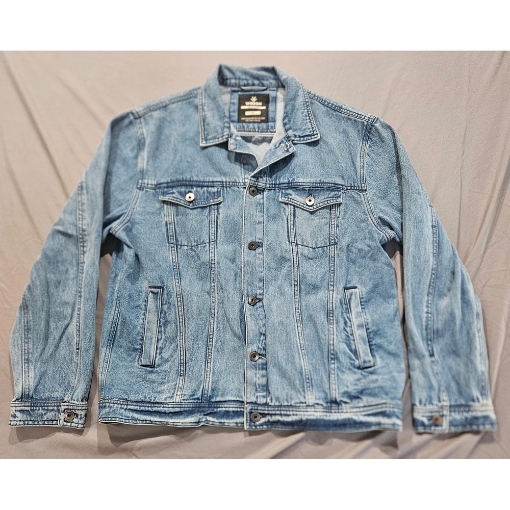 WROGN Denim Jacket Mens XXL Blue Light Wash Winter Edition Slim Fit Trucker